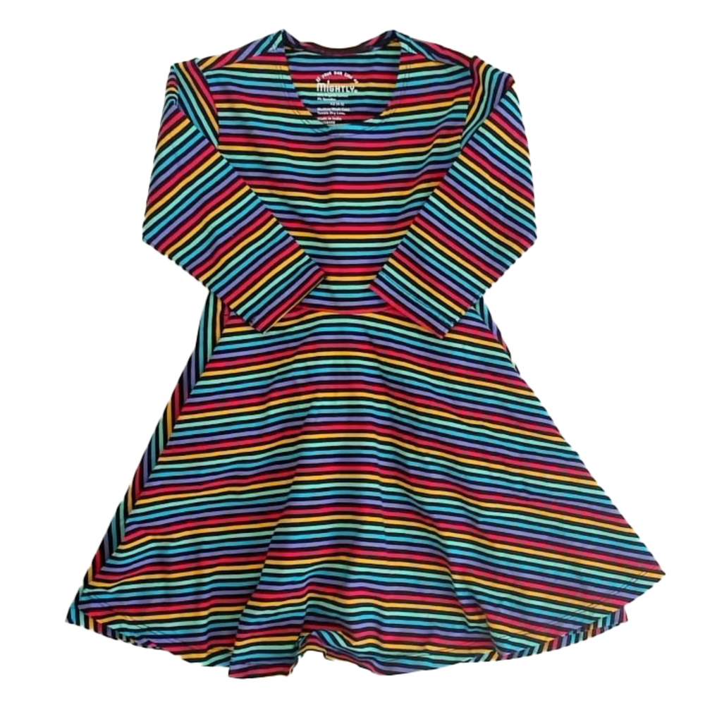 Mightly Girls Striped Dress size: 2-5T